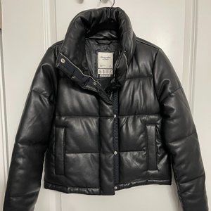 A&F Vegan Leather Mini Puffer